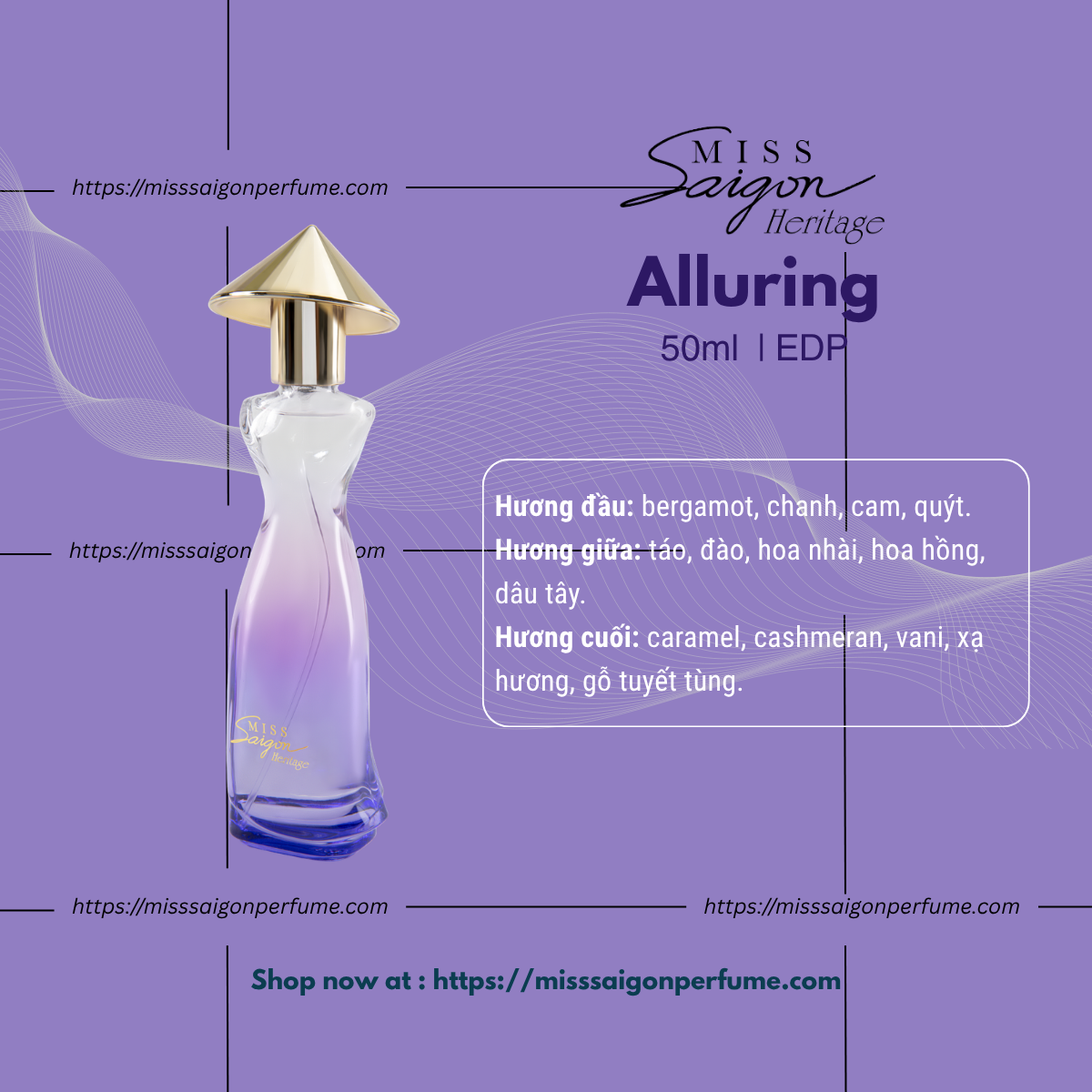 Nước Hoa Miss Saigon Heritage Alluring 50ml 2 Nước Hoa Miss Saigon Heritage Alluring 50ml