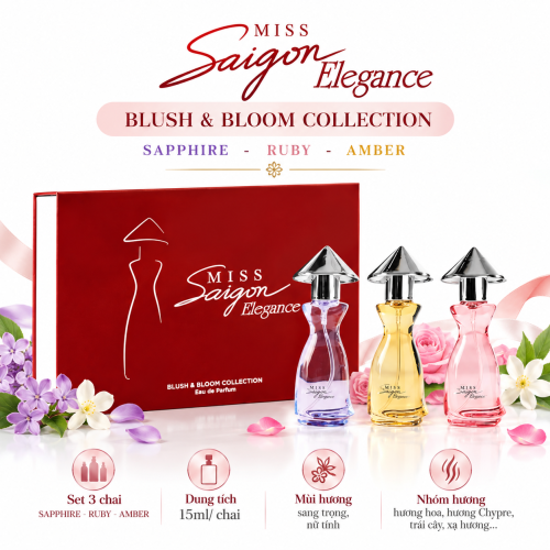 Miss Saigon Elegance - Blush & Bloom 15ml x 3 bottle